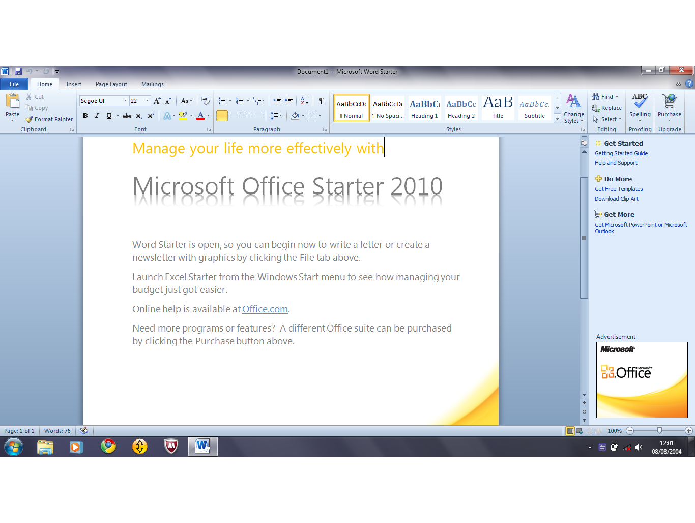 microsoft office starter 2010 free download for windows 7 64 bit